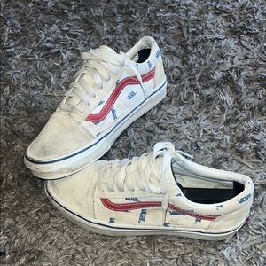 Vans White and Red Sneakers
